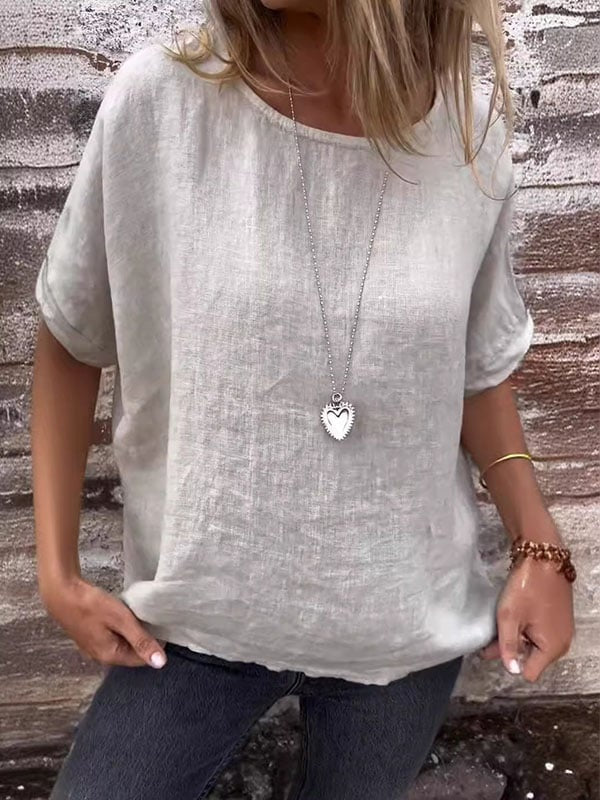 Aviva - Blusa Casual de Cuello Redondo Holgada