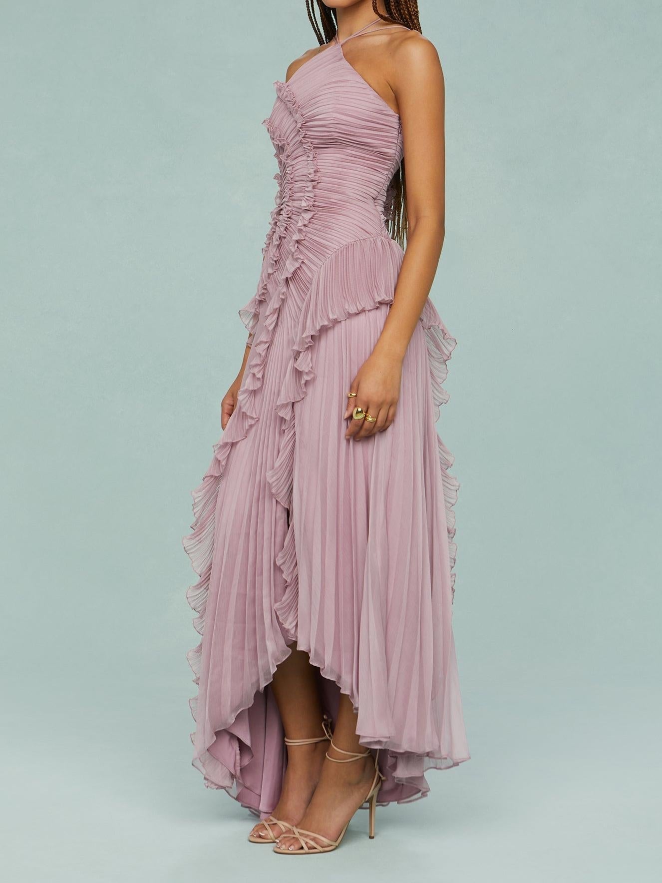 Amelia – Vestido Maxi de Remolino Oceánico
