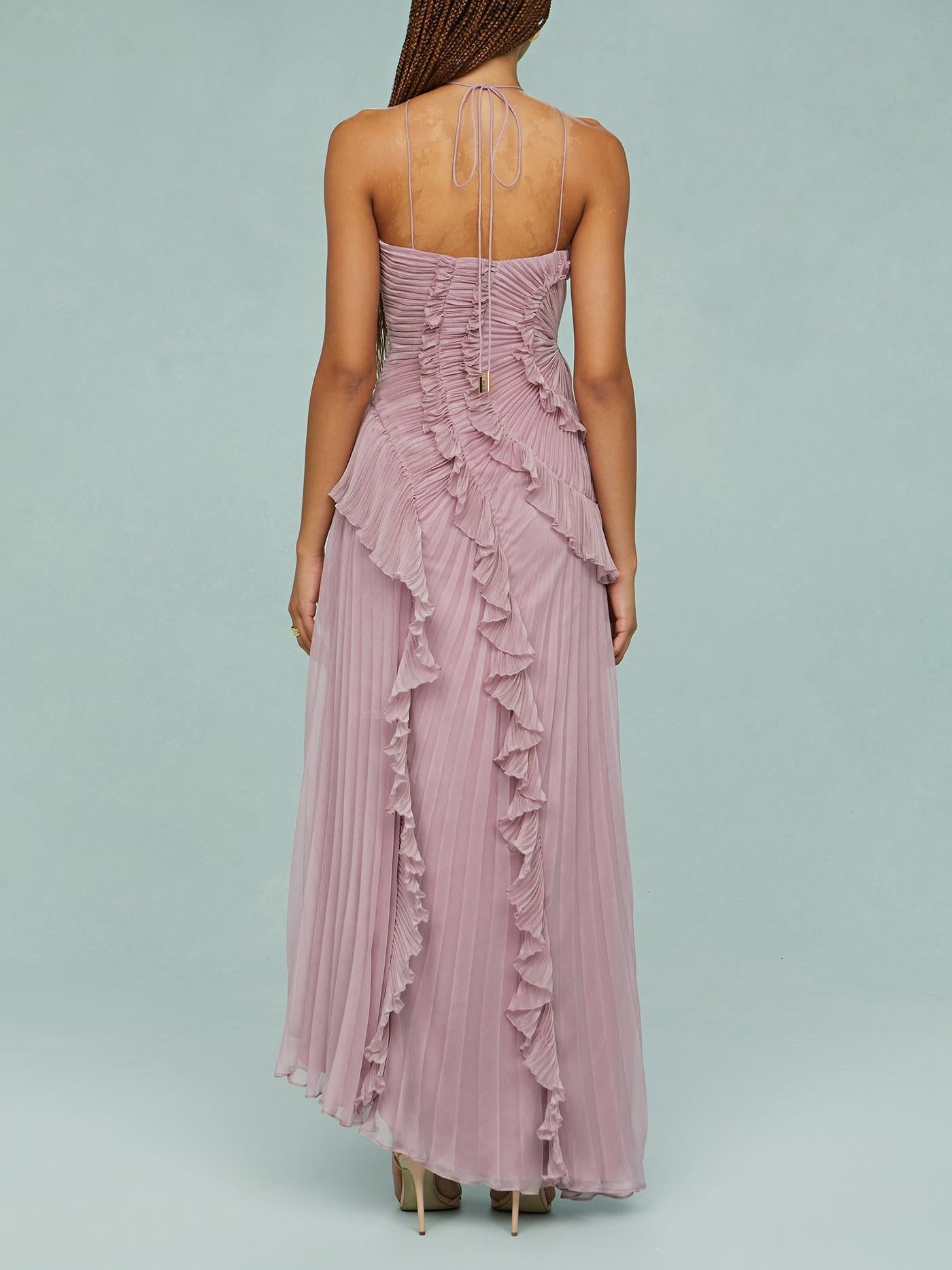Amelia – Vestido Maxi de Remolino Oceánico