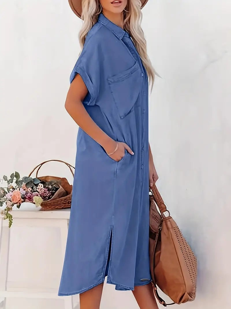 Béatrice - Vestido camisero con bolsillos