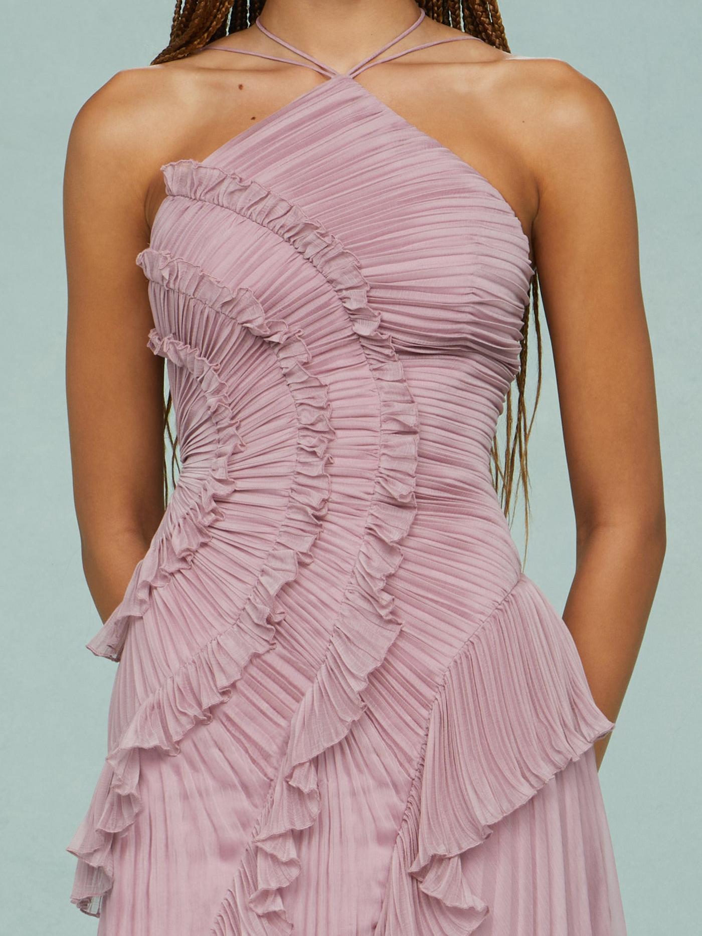 Amelia – Vestido Maxi de Remolino Oceánico