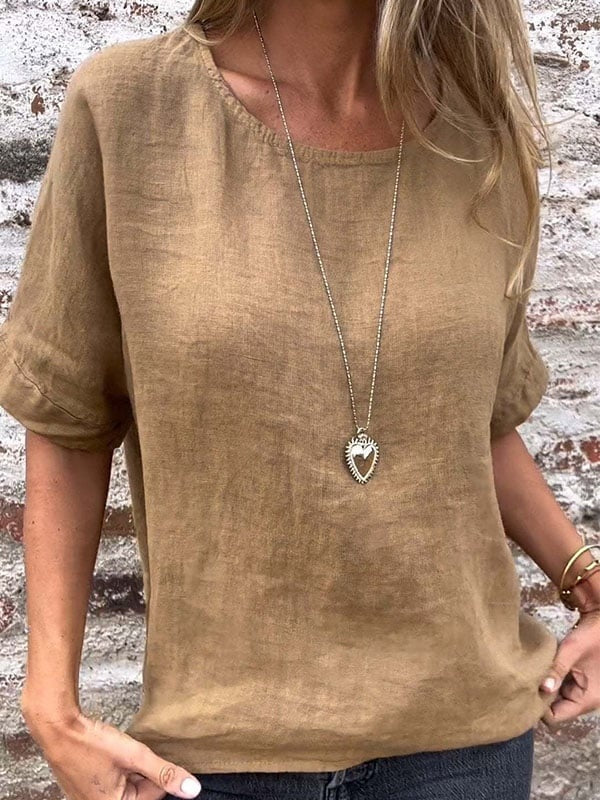 Aviva - Blusa Casual de Cuello Redondo Holgada