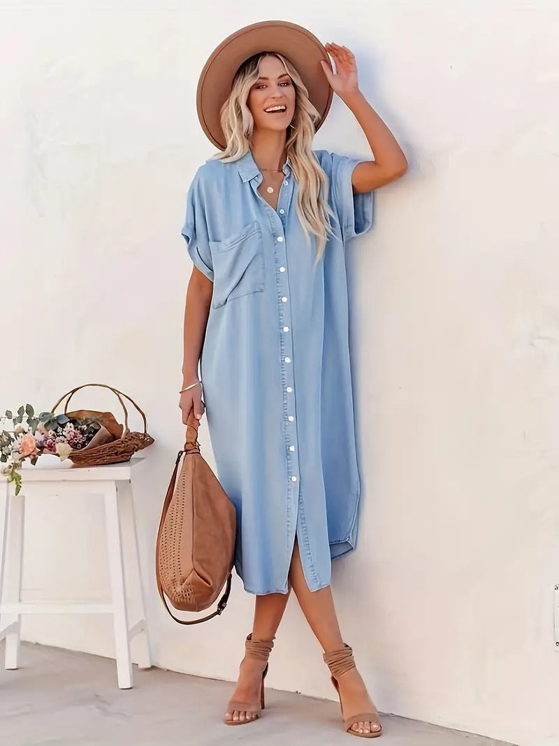 Béatrice - Vestido camisero con bolsillos