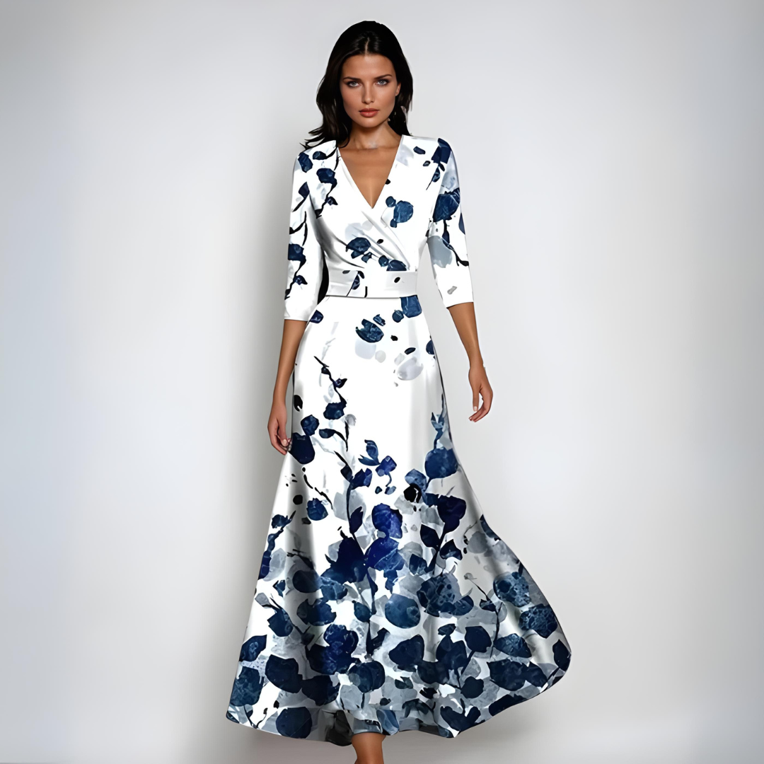 Allegra | Bata larga con apliques de flores