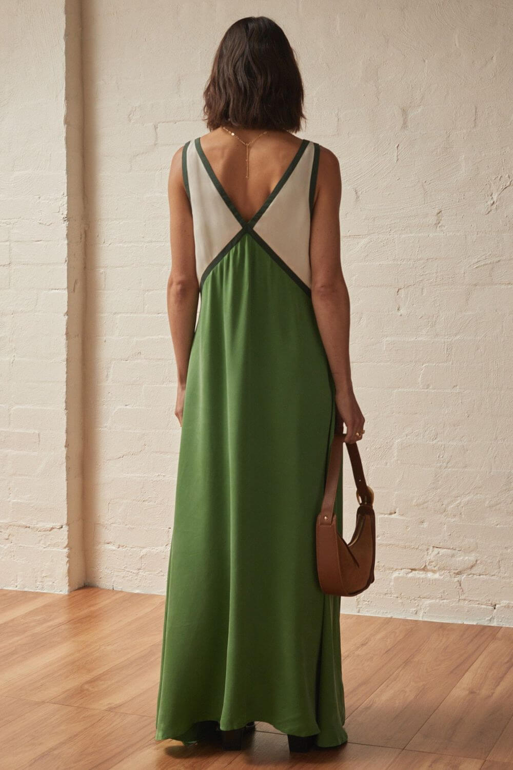 Ágata | Bata midi con escote en V efecto imitación ante en