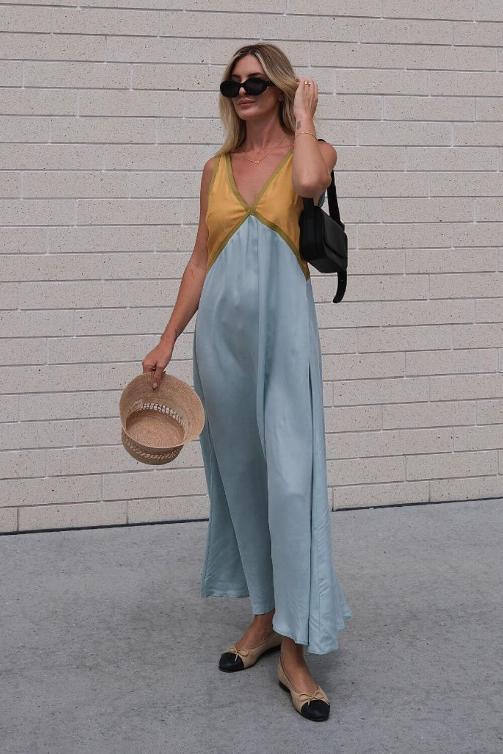 Ágata | Bata midi con escote en V efecto imitación ante en