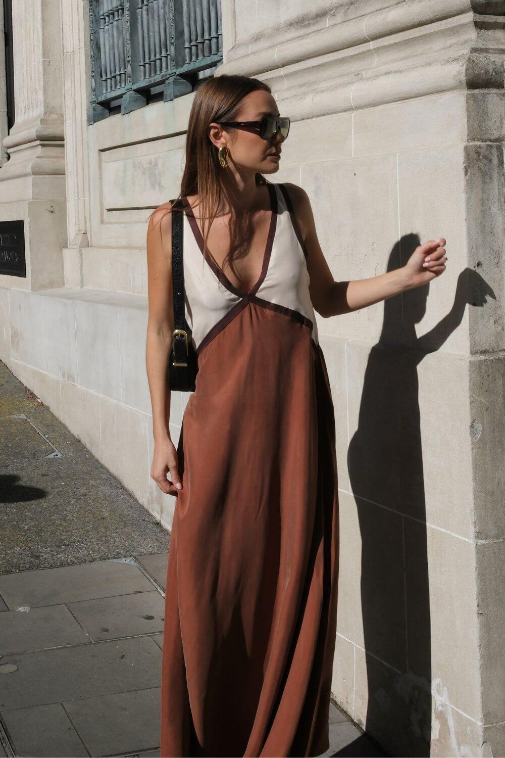Ágata | Bata midi con escote en V efecto imitación ante en